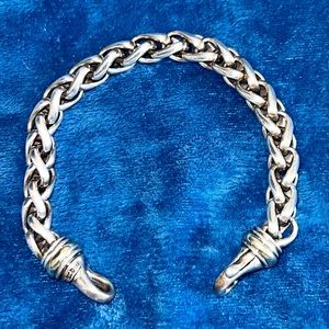 David Yurman authentic 14K Gold & Sterling Silver Wheat Chain Bracelet-7.5in
